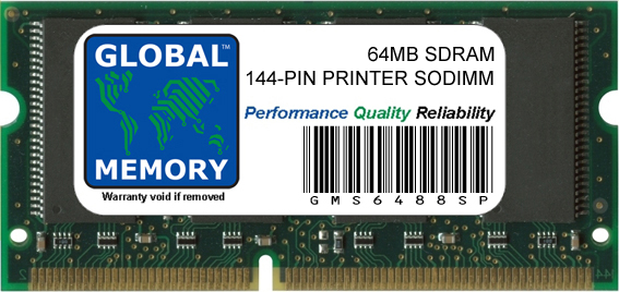64MB SDRAM 144-PIN SODIMM MEMORY RAM FOR PRINTERS (ZMC64/A , 001339MIU , SAVIN-ADQ , LANIER , CANON , 001178MIU , GESTETNER , 000829MIUL)